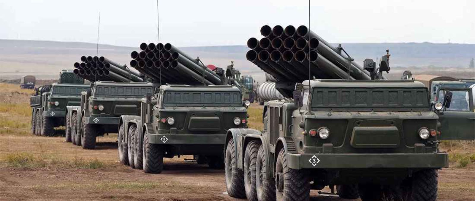 MLRS BM-27 Uragan da Rússia durante o exercício militar Vostok 2018 no campo de treinamento de Tsugol (Vadim Savitsky/TASS via Getty Images).