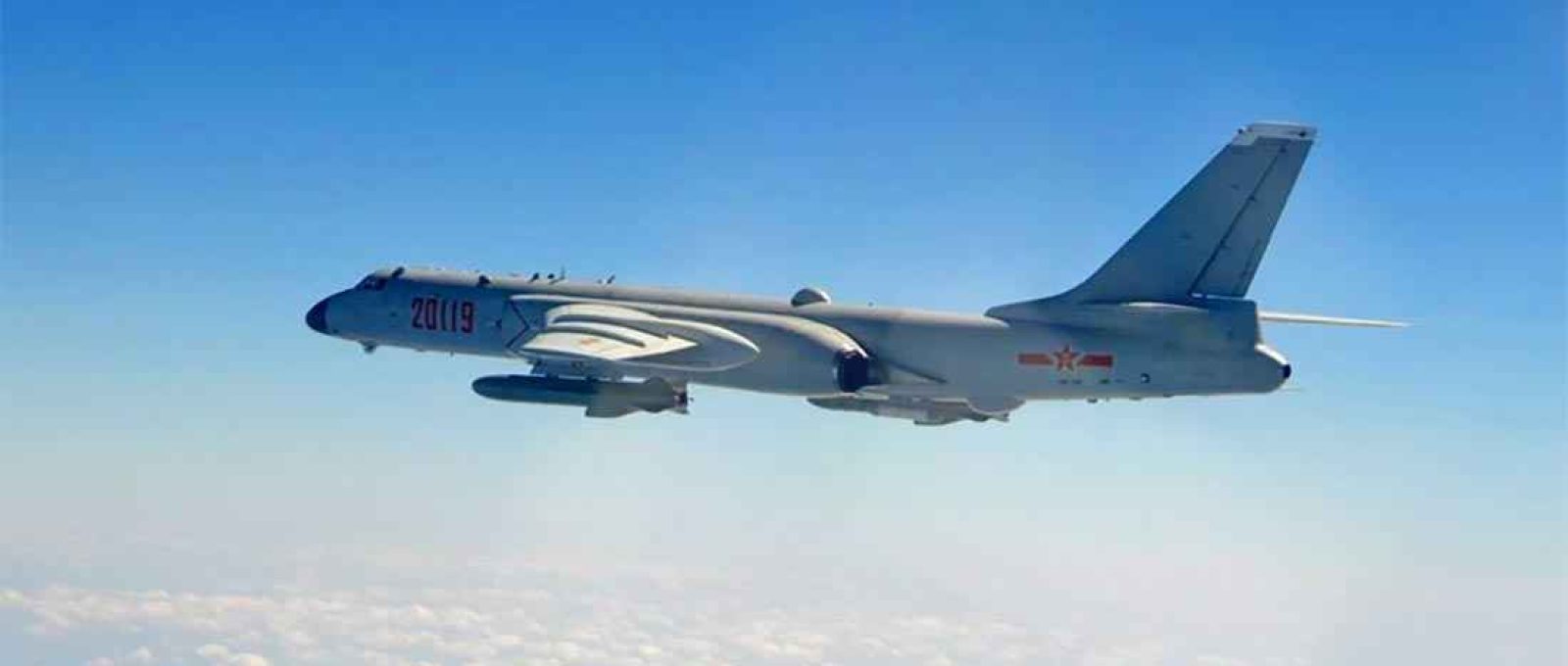 Bombardeiro chinês H-6K (Foto: Ministério da Defesa Nacional de Taiwan).