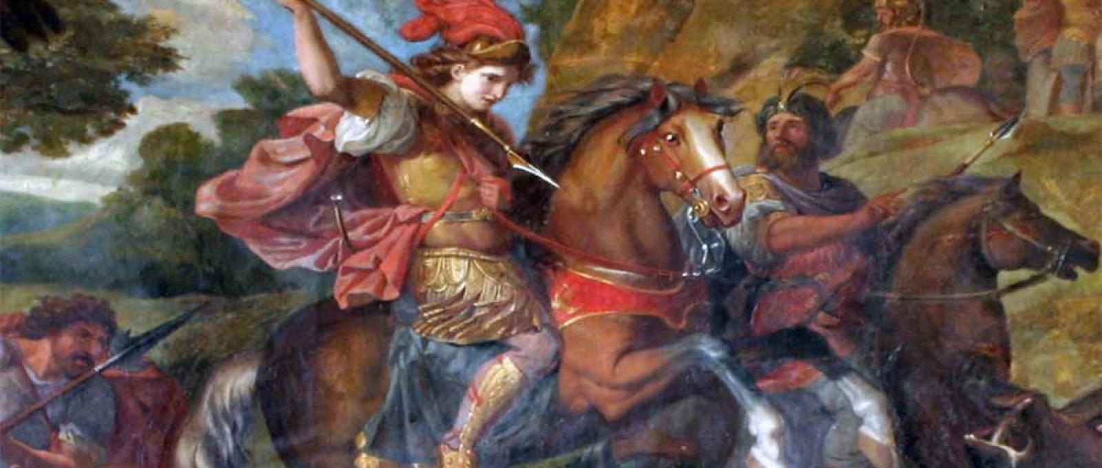 Ciro caçando o javali, Claude Audran II (Corte; Palácio de Versalhes, Salão da Diana, arco).