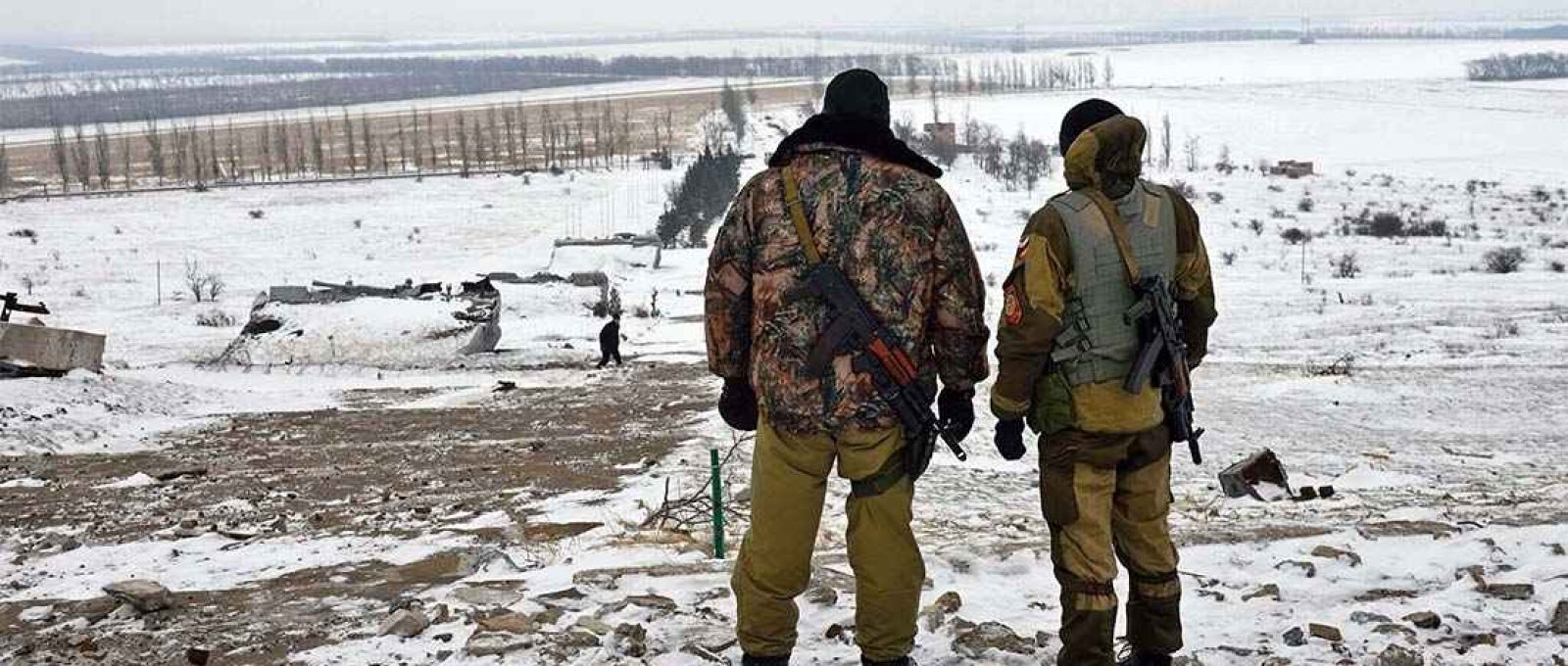 Combatentes separatistas apoiados pela Rússia no leste da Ucrânia em 2014 (Eric Feferberg/AFP).