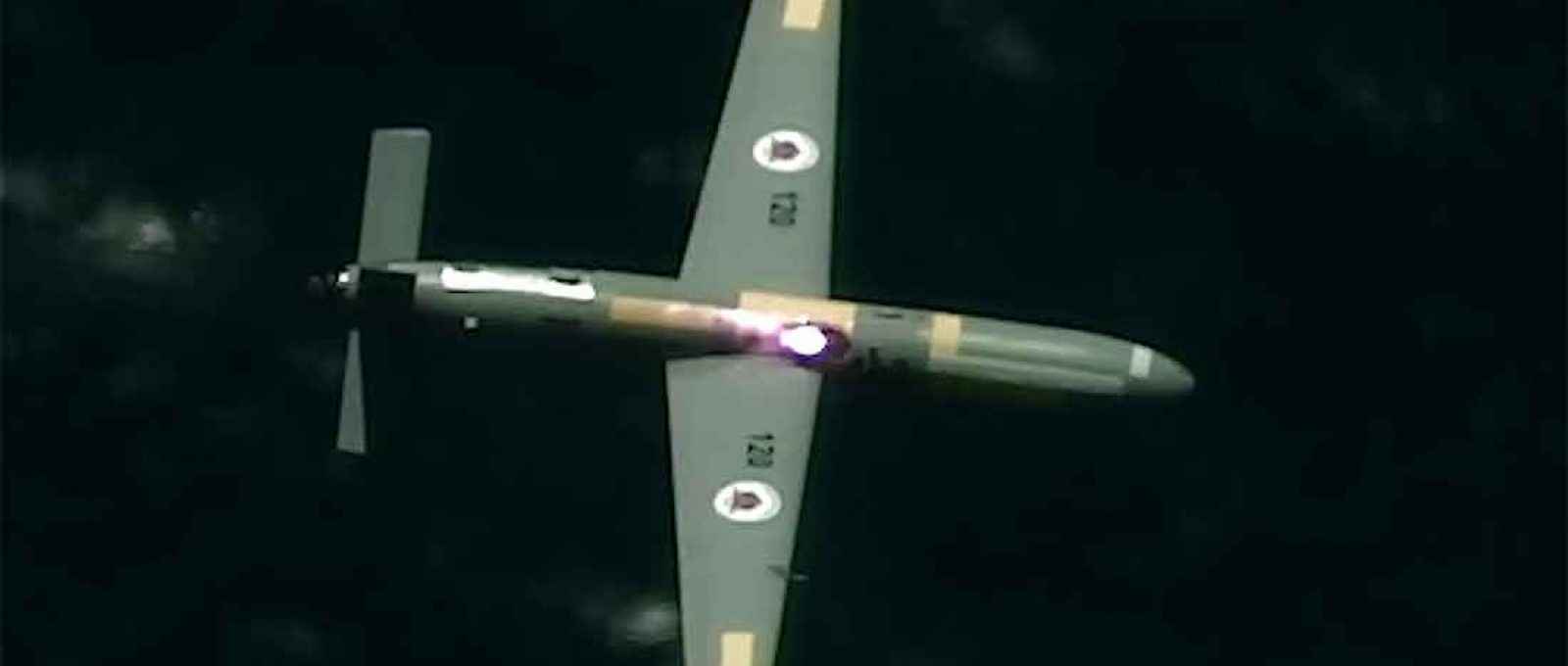 Drone abatido como parte de teste de sistema aerotransportado de laser antidrone (Foto: Ministério da Defesa de Israel).