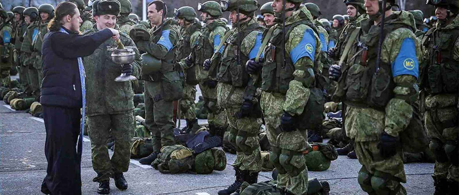 Forças de paz da Rússia preparando-se para ir a Karabakh (Foto: North Press Agency).