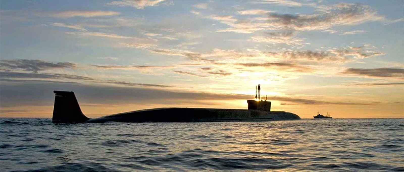 Submarino de mísseis balísticos (SSBN) Vladimir Monomakh, da classe Borei (Foto: Marinha Russa).