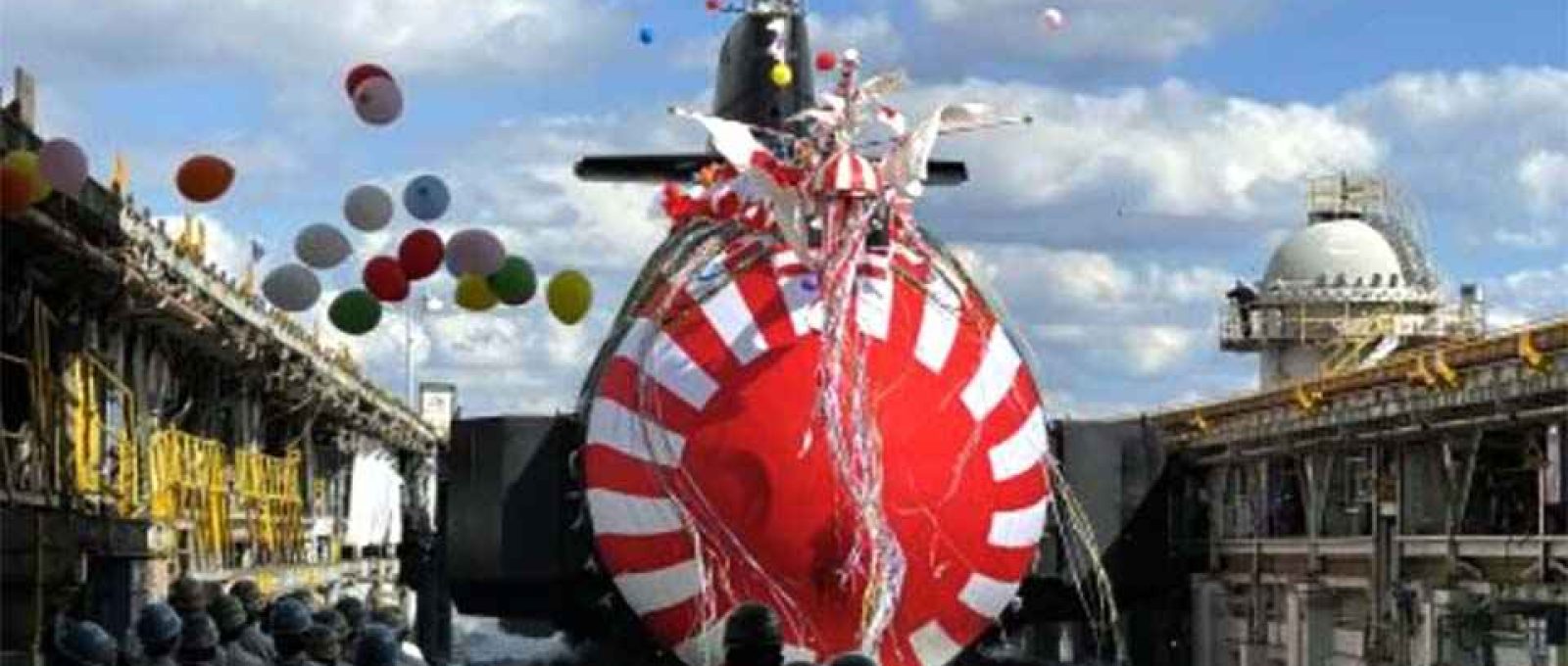 O Hakugei, segundo submarino da classe Taigei da Força de Autodefesa Marítima do Japão, foi lançado na cidade de Kobe em 14 de outubro de 2021 (Kosuke Takahashi/The Diplomat).