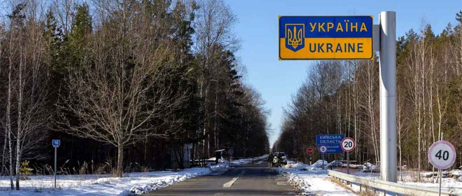 Fronteira Ucrânia-Bielorrússia na cidade de Vicha, Ucrânia (Chris McGrath/Getty Images).