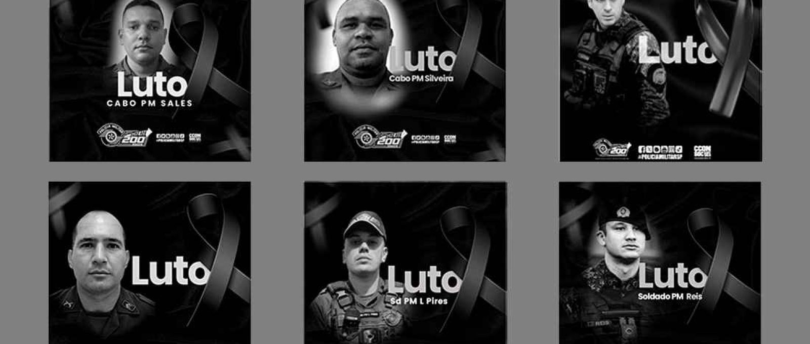 “Da vontade fizeram renúncia, como da vida. Seu nome é sacrifício. Por ofício, desprezam a morte e o sofrimento físico”. Rostos de alguns heróis que representam centenas de outros que cumpriram com o juramento de servir e proteger a população.