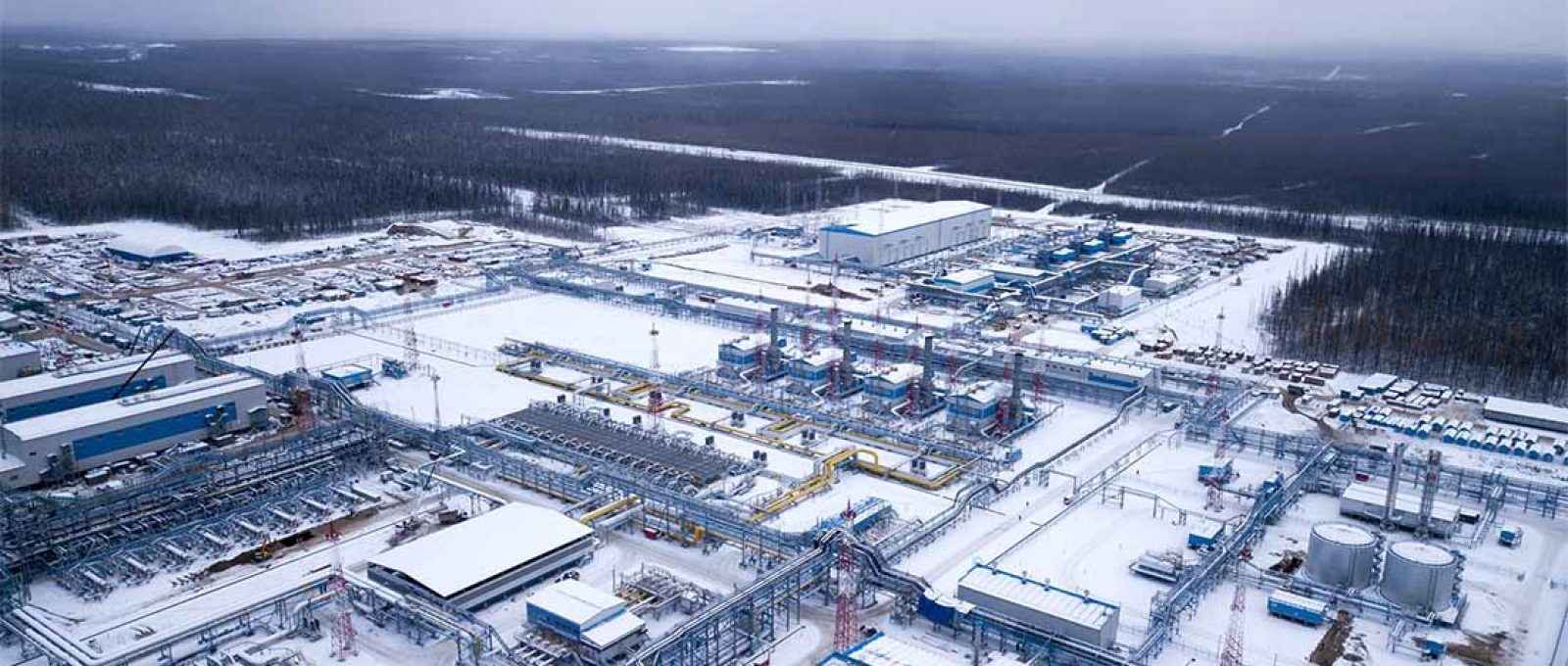 Unidade de Tratamento de Gás nº 3 no campo Chayandinskoye da Gazprom (Foto: Gazprom).