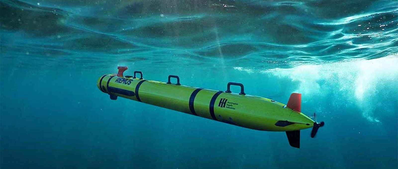 Representação artística do veículo subaquático não tripulado REMUS 300 (Imagem: Huntington Ingalls Industries).