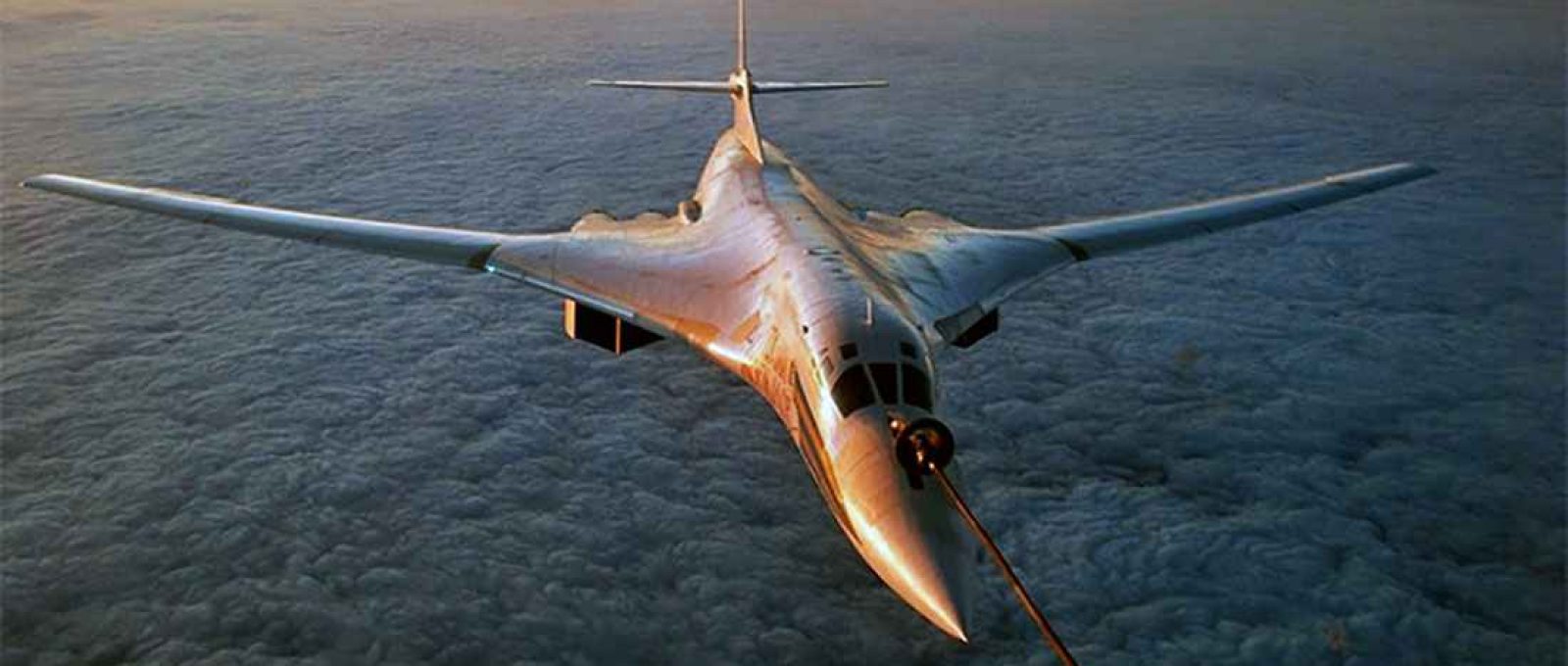 Bombardeiro estratégico Tupolev Tu-160 Blackjack (Ministério da Defesa da Rússia).