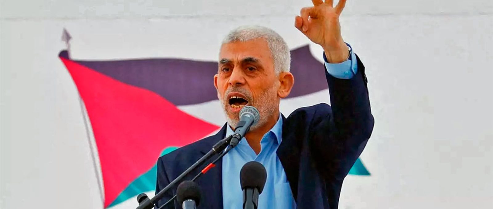 Yahya Sinwar discursa em comício no Dia Anual de Al-Quds em Gaza, em 14 de abril de 2023 (Ibraheem Abu Mustafa/Reuters).