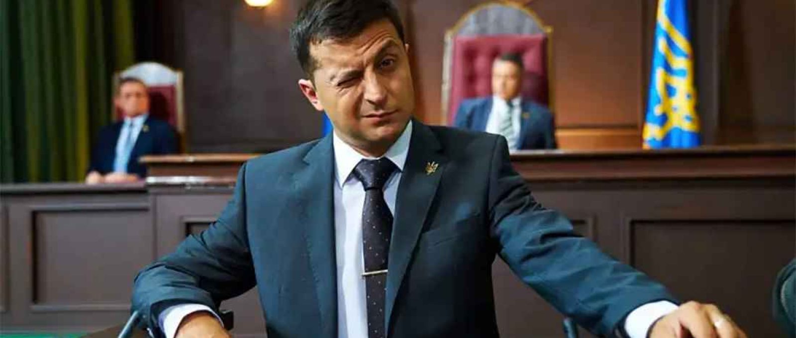 O atual presidente ucraniano, Volodymyr Zelensky, em cena da série “Servant of the People” (“Servo do Povo”), em cartaz em alguns serviços de streaming.