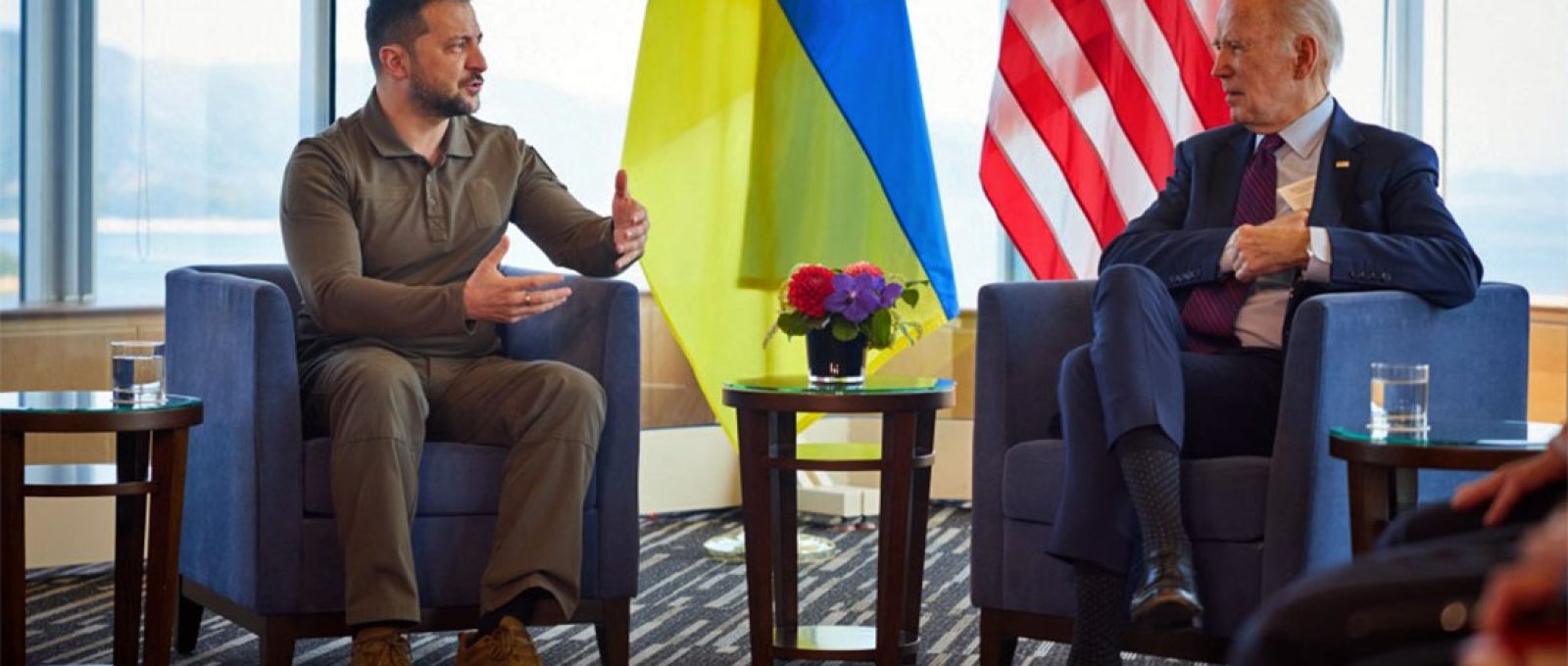 O presidente da Ucrânia, Volodymyr Zelensky, se encontrou com o presidente dos EUA, Joe Biden, no Japão, à margem da Cúpula do G7 (Presidência da Ucrânia).