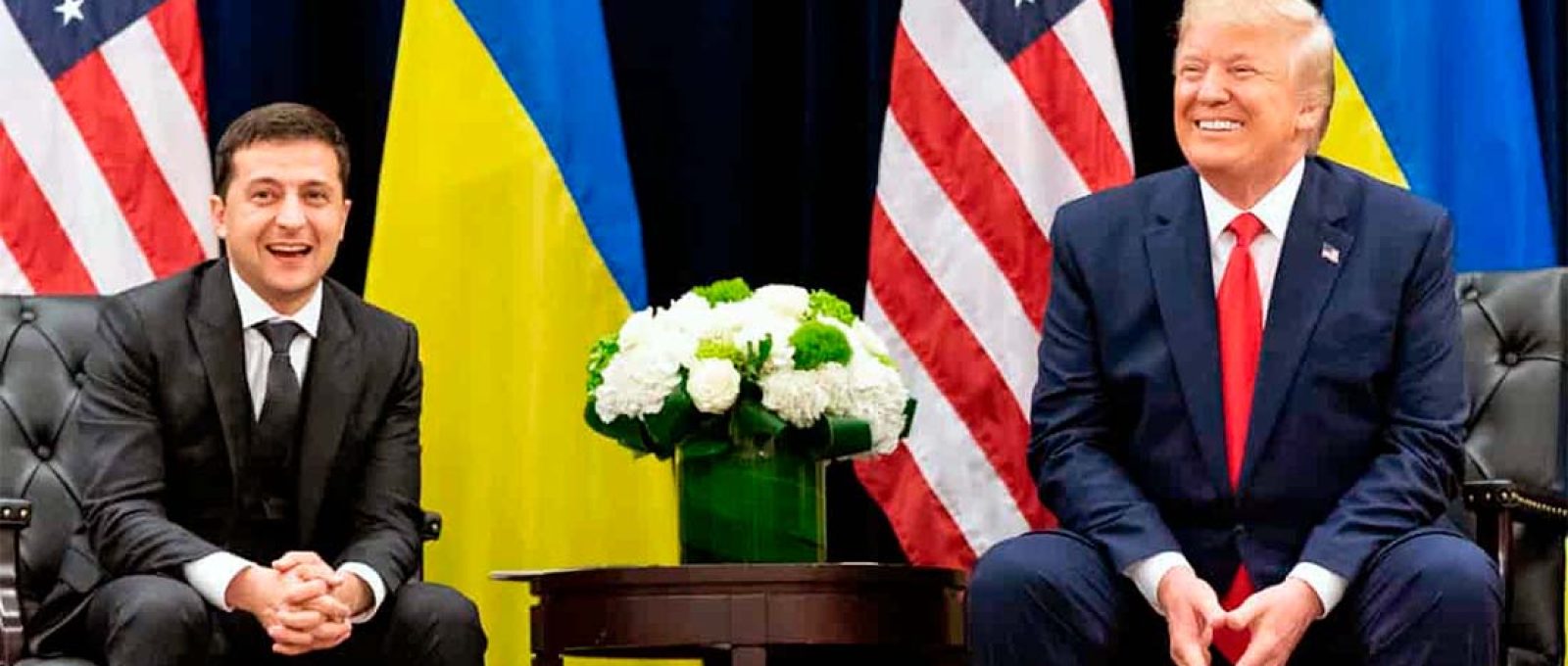 Volodymyr Zelensky e o presidente dos EUA, Donald Trump, na Casa Branca em 25 de setembro de 2019 (Shealah Craighead/Foto oficial da Casa Branca).